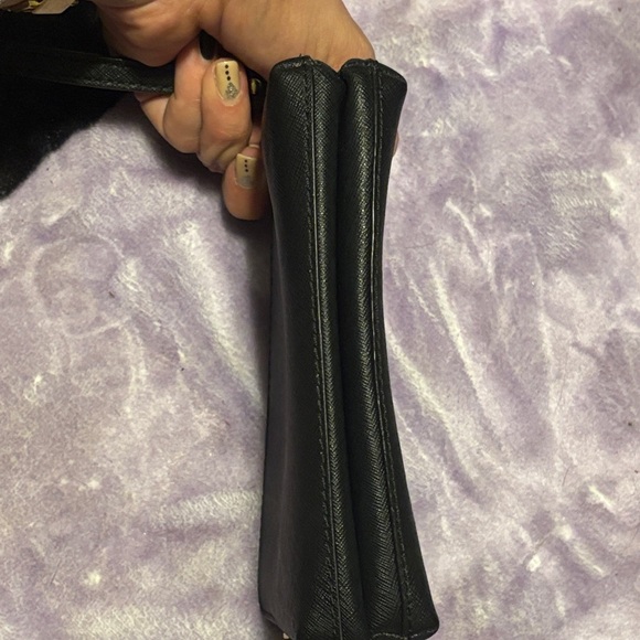 Michael Kors Black Canvas Leather Wristlet - Picture 9 of 11